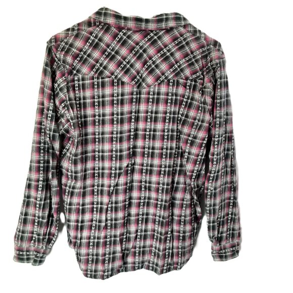 Bit & Bridle Womans Flannel Top XL Snaps 100% Cotton Cowgirl Pockets Western - Picture 4 of 10
